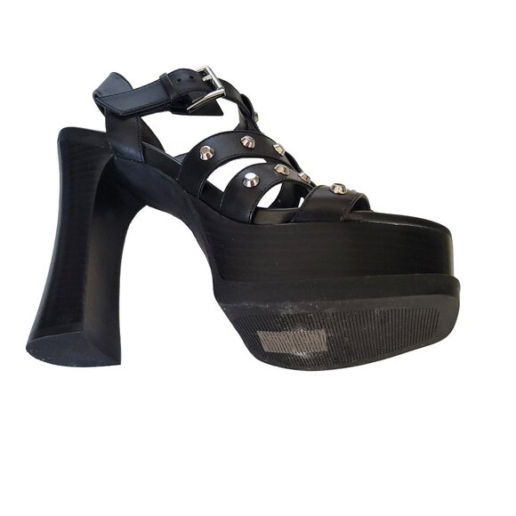 Michael Kors Jagger platform sandal in black with silver studs size 7 - Picture 4 of 6